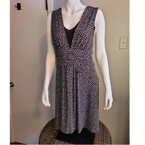 Studio 1940 Black Polka Dot Fit & Flare Midi Dress Size 8 Modest Church Career - Picture 6 of 9